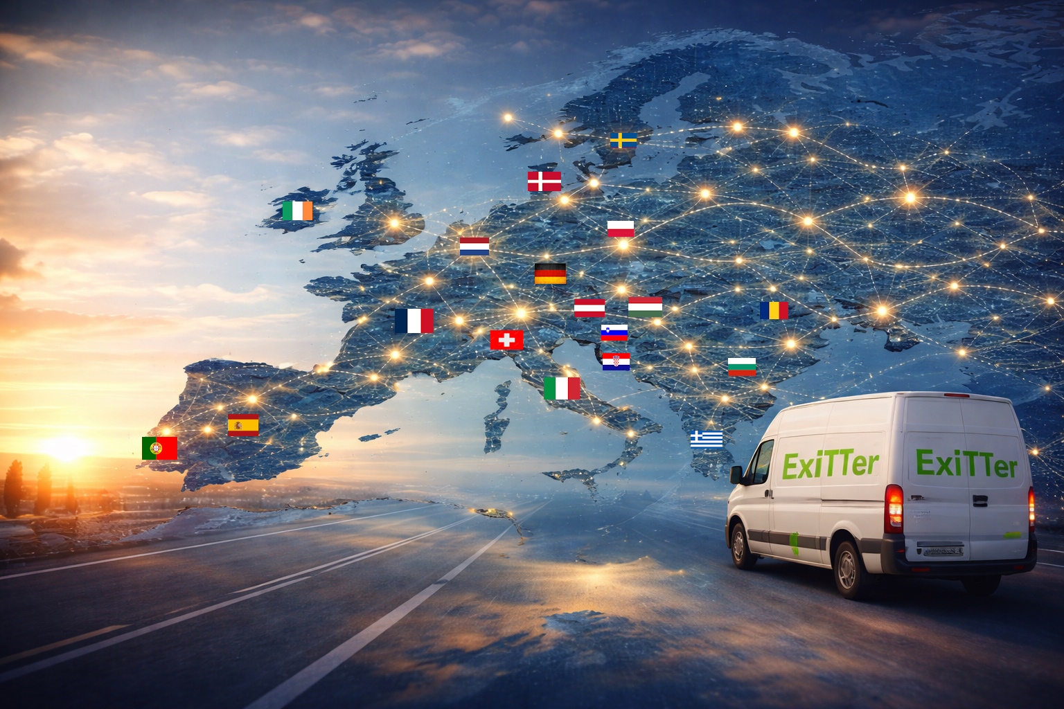 Europakarte mit Umzugsrouten